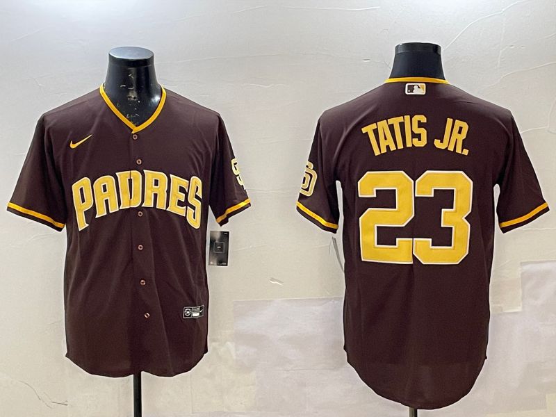 Men San Diego Padres #23 Tatis jr Brown Game 2025 Nike MLB Jersey style 1
